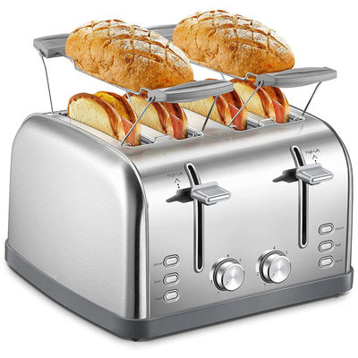 Anbolife XXL 4 tranches grille-pain logo électrique grille-pain portable de commerce pain en acier inoxydable grille-pain avec 7 réglages de teinte