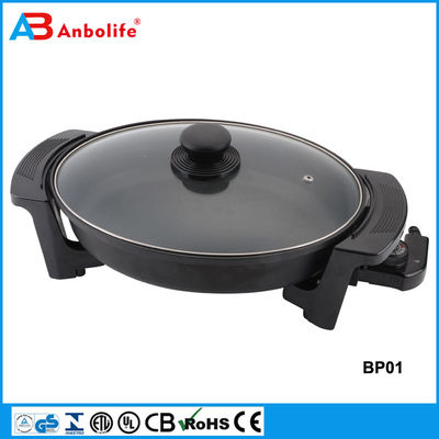 Skillet électrique par Culina 18/10 en acier inoxydable, intérieur antiadhésif, avec couvercle en verre 12 pouces Ptfe rond sans pfoa