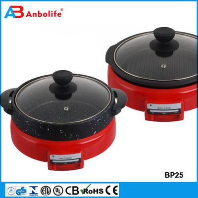 Skillet électrique par Culina 18/10 en acier inoxydable, intérieur antiadhésif, avec couvercle en verre 12 pouces Ptfe rond sans pfoa