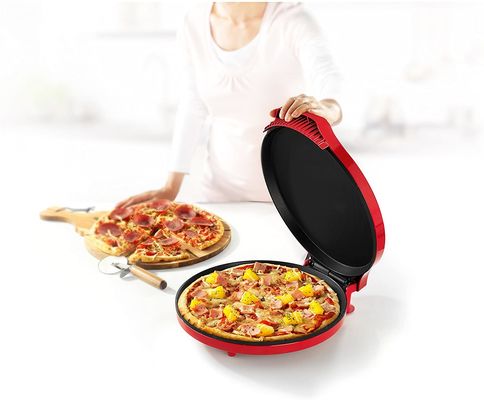 Fabricant de pizzas multifonctions avec réglage de température Idéal pour les pizzas Quiches, crêpes, crêpes BBQ Cuisinier électrique à pizza
