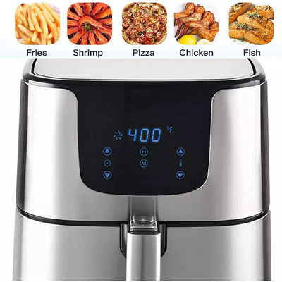 Cuisinière électrique sans huile et en acier inoxydable Cuisinière électrique à air friteur 5.5L 7L XL Digital 8 Pré-réglage Écran tactile