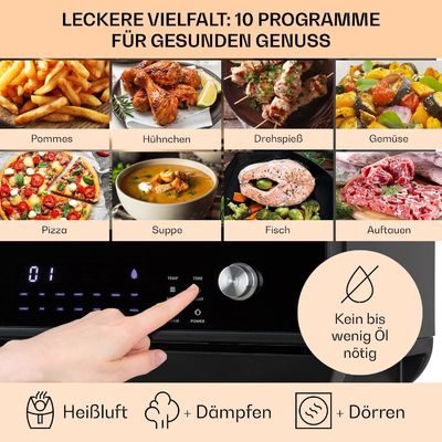 18L friteuse à double air avec fonction de vapeur et de séchage 2450W torréfacteur déshydratant sans huile