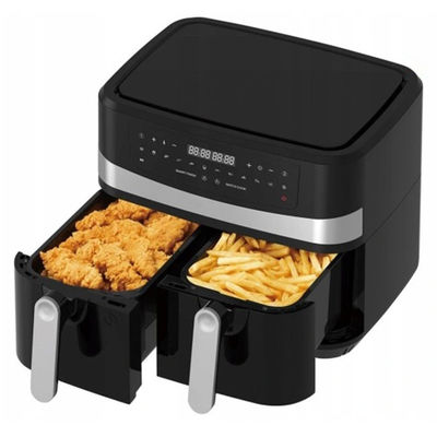 Friture à air double 2400W intelligente avec fenêtre transparente visible 9L technologie numérique à deux zones