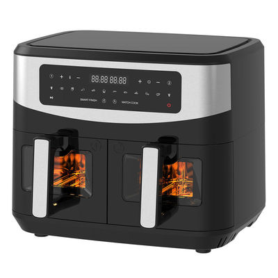 Friteuse à double air 2400W 9L avec fenêtre transparente 12 préréglage de cuisson