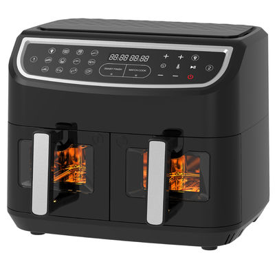 Friteuse à double air 2400W 9L avec fenêtre transparente 12 préréglage de cuisson