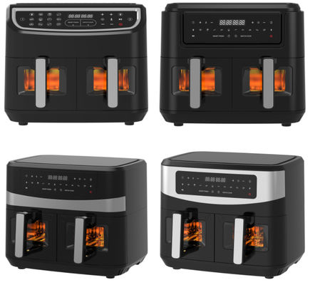 Friteuse à double air 2400W 9L avec fenêtre transparente 12 préréglage de cuisson