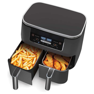 Petite cuisine électrique maison 8L friteuse à air numérique 1700W cuisinière en acier inoxydable zone double panier