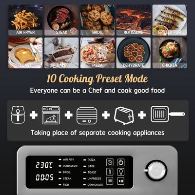 Cuisinière électrique à pizza, grill à griller, déshydraté en acier inoxydable, friteuse à air