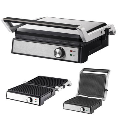 180 degrés Plein ouvert Plaque non collant plateau d'huile amovible Toaster électrique Sandwich Maker