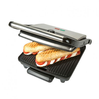 Appuie sur le bouton de contact Grill de presse électrique 2 tranches Mini Panini Auto avec une surface ultra antiadhésive