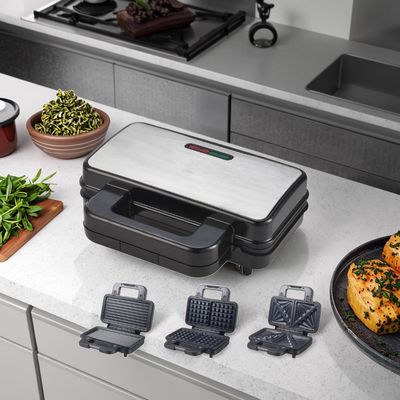 2 tranches de remplissage en profondeur Waffle Sandwich Maker Grill BBQ détachable revêtement antiadhésif pour cuisine cuisine Grilles électriques Grillons