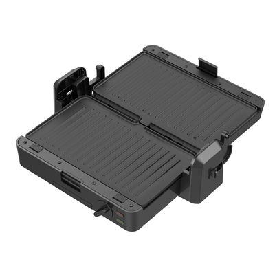 Grille à contact amovible de 1200W 3 plaques 105 180 degrés température ouverte régler le bouton électrique PTFE antiadhésif pour le barbecue domestique
