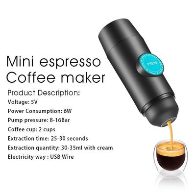 Machine à café portable en acier inoxydable USB pour la maison