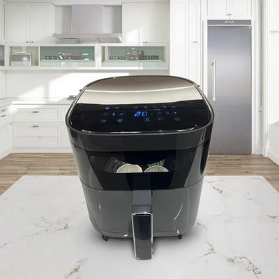 Touch numérique 6l Friture à air électrique Four en acier inoxydable Multifonctionnel Petit carré intelligent Saine pour usage domestique