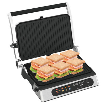 2000W électrique numérique grand contact BBQ Grill sans fumée Appareil de cuisine pour la maison Détachable 4/6 Panini