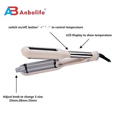 Fer à friser réglable avec chauffage rapide et garantie d'un an pour le coiffage professionnel