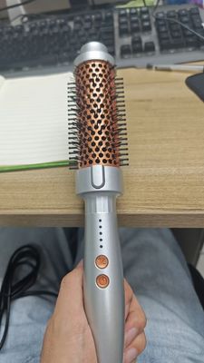 ANBOLIFE 2 en 1 brosse à air chaud chauffée ronde avec 15s chauffage PTC rapide et tonneau 32/38mm pour le volume et le redressement des cheveux