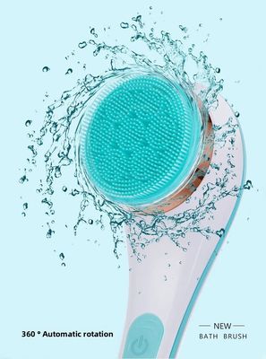 Brosse de bain électrique rechargeable entièrement automatique avec manche long et épurateur de massage corporel en silicone