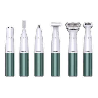 Ensemble épilateur et rasoir multifonction 6-en-1 pour femmes avec batterie 1200mAh, lame en acier inoxydable et pièces de rechange gratuites