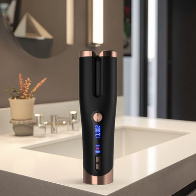 Curleur automatique de cheveux en céramique sans fil avec 4 réglages de température et chauffage rapide pour tous les types de cheveux