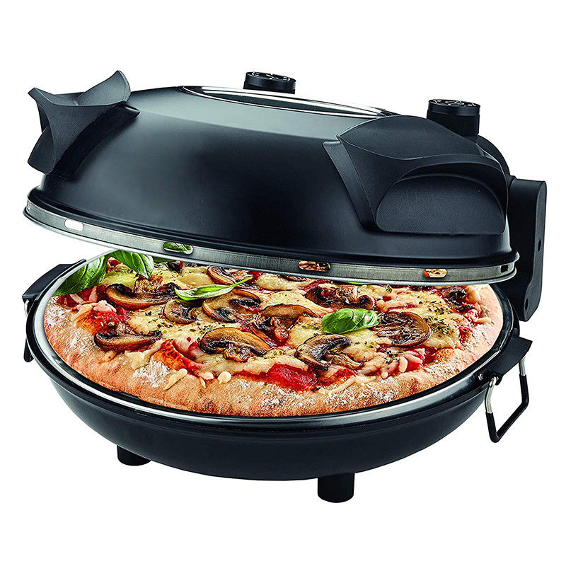 Cuisinier à pizza réglable avec fenêtre visible Pierre spéciale et poêle à pâtisserie Cuisinier à pizza électrique croustillant