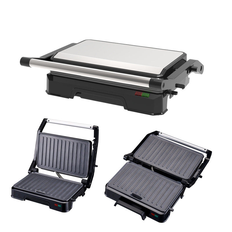 Appuie sur le bouton de contact Grill de presse électrique 2 tranches Mini Panini Auto avec une surface ultra antiadhésive