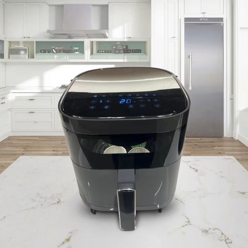6l Friture à air intelligent Poêle en acier inoxydable Multifonctionnel Petit carré Santé électrique Pour le ménage