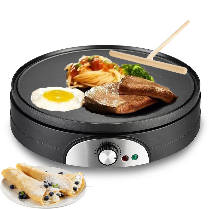 Fabricant de crêpes électriques réversibles avec bouton de thermostat pour usage domestique Matériau PTFE non collant pour différents aliments