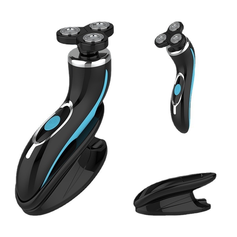 Rasoir électrique portable pour homme avec lame en acier inoxydable et manche en plastique pour le visage