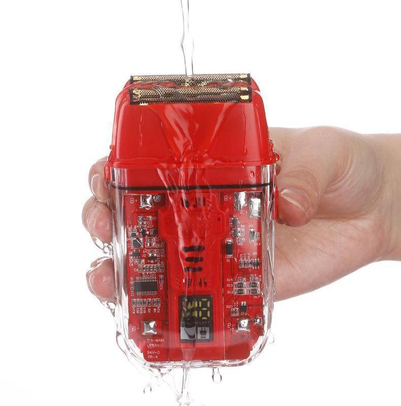 Rasoir électrique professionnel avec batterie Li-ion 600 mAh, temps de charge 1,5h et étanchéité IPX4 pour le visage et le corps des hommes